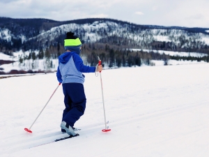 child cross country skiing