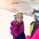 smiling child skiing