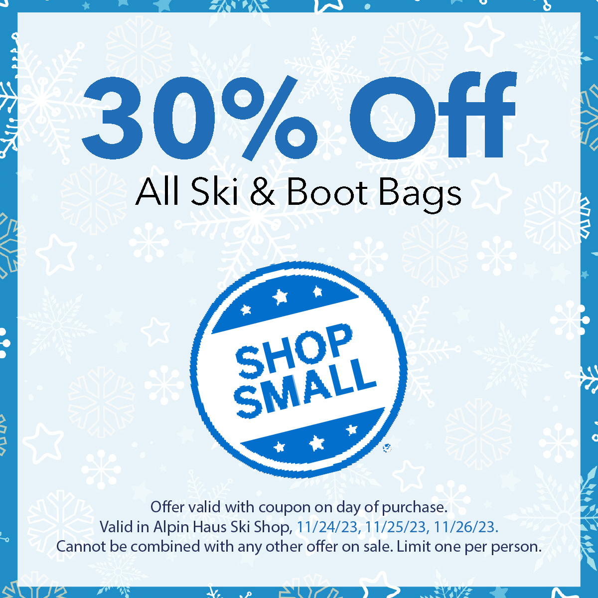 Small Business Saturday Boot Bag