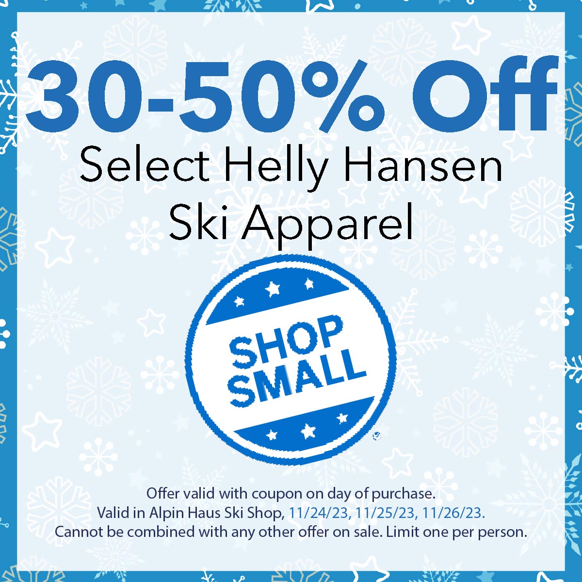 Small Business Saturday Helly Hansen